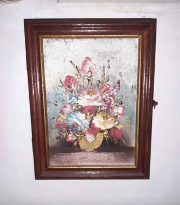 Chaveiro / porta chaves vintage , em madeira, pintura com relevo
Ver d