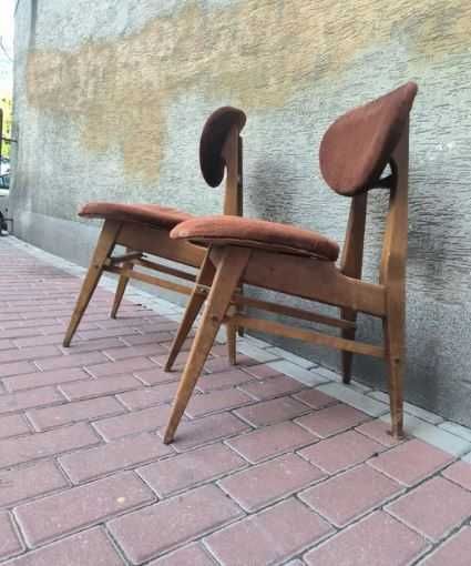 2 Krzesła typ 200/128 lata 60-te Julian Kędziorek