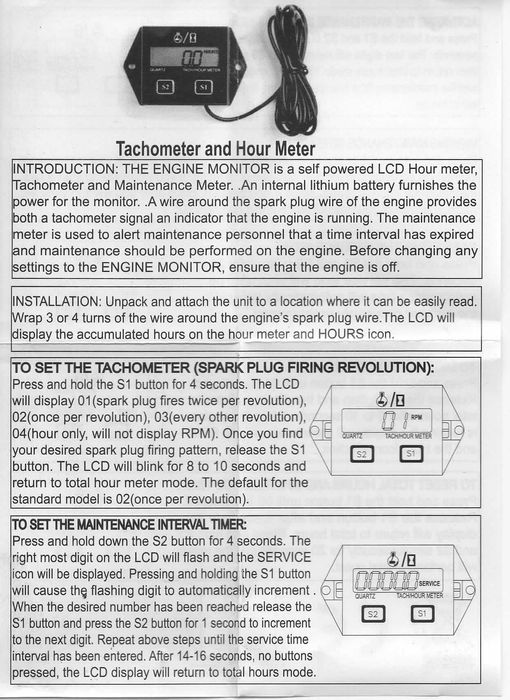 Digital working time tachometer with cover64283960818434122