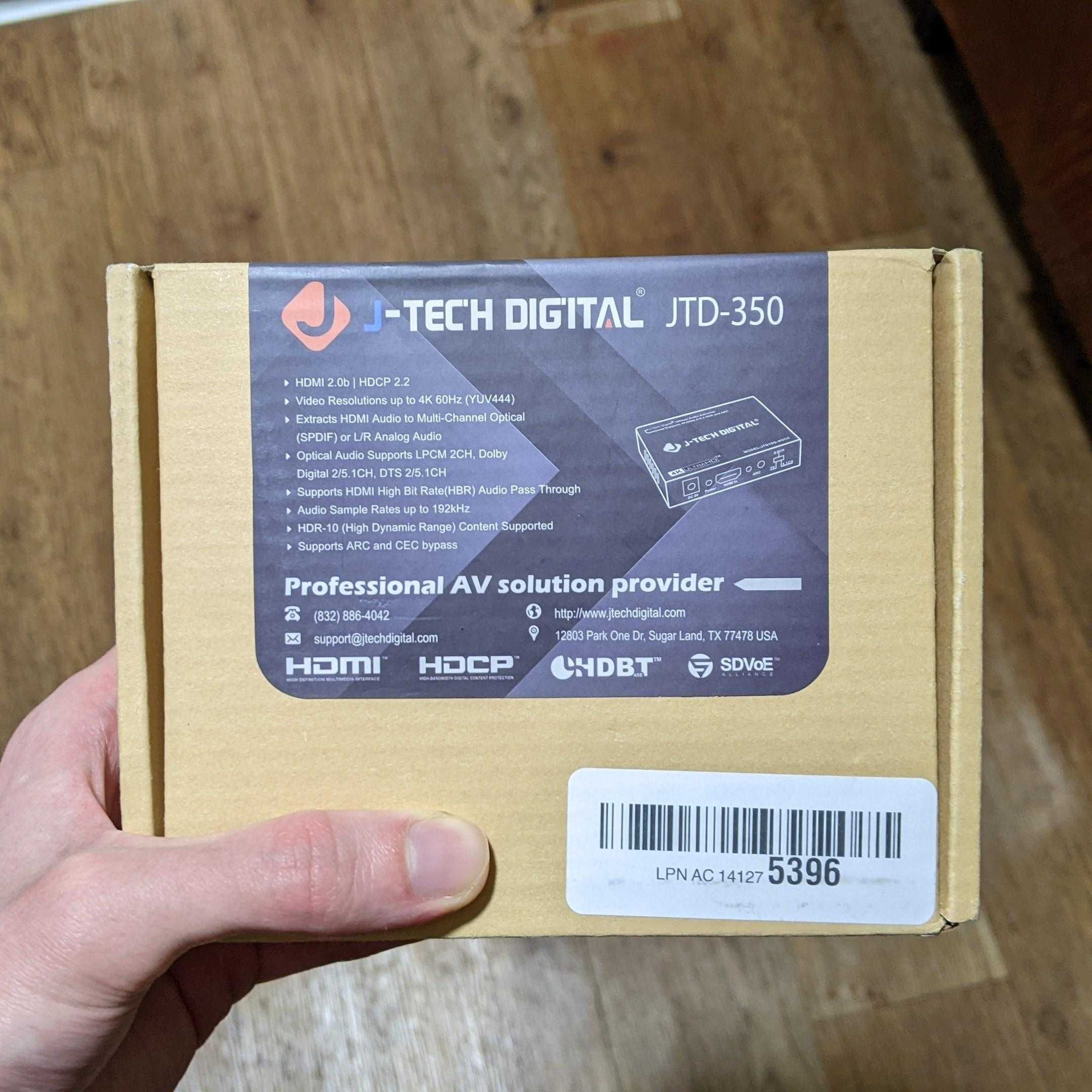 J-Tech Digital | 4K60Hz HDMI Audio Extractor | HDMI-ARС