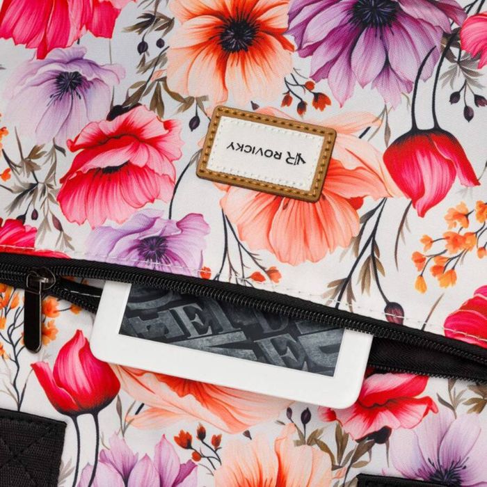 torba materiałowa shopper w kwiaty z szerokim paskiem - rovicky