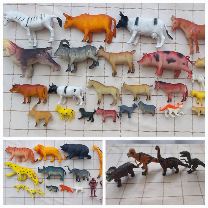 Набор животных-Дики,Домашние и Динозавры