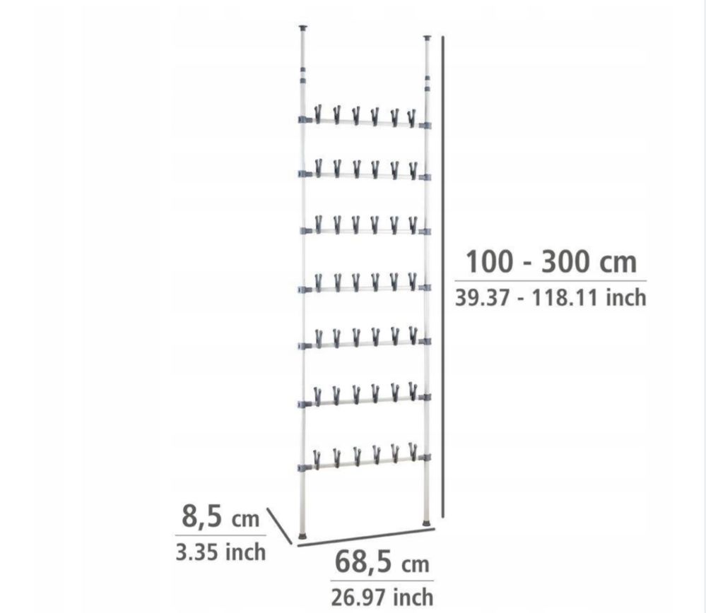 Regał teleskopowy szafka na buty 42 szt Wenko półka 100-300 cm