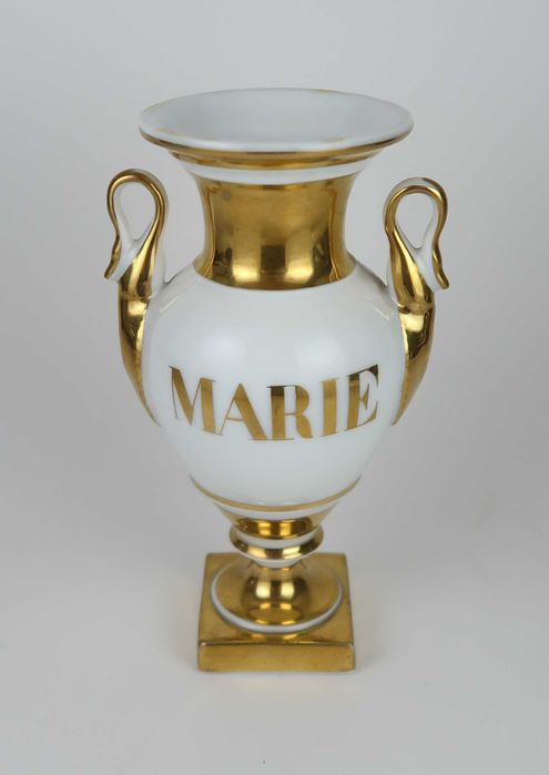 Jarra Ânfora Vieux Paris Séc. XIX - Jesus e Maria - 16.5 cm