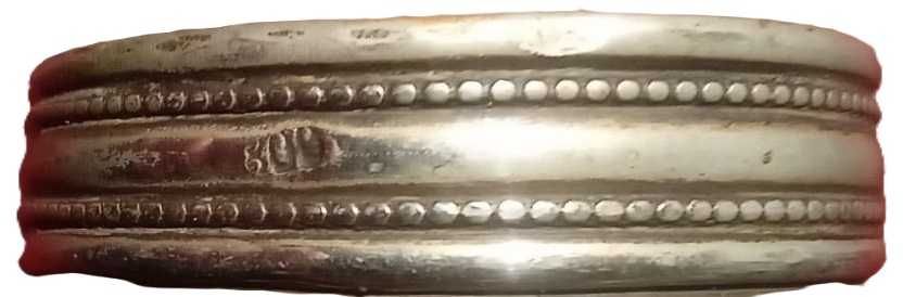 Raro Relho ou Rebenque em couro com cabo em prata lavrada Sec.XIX-XX