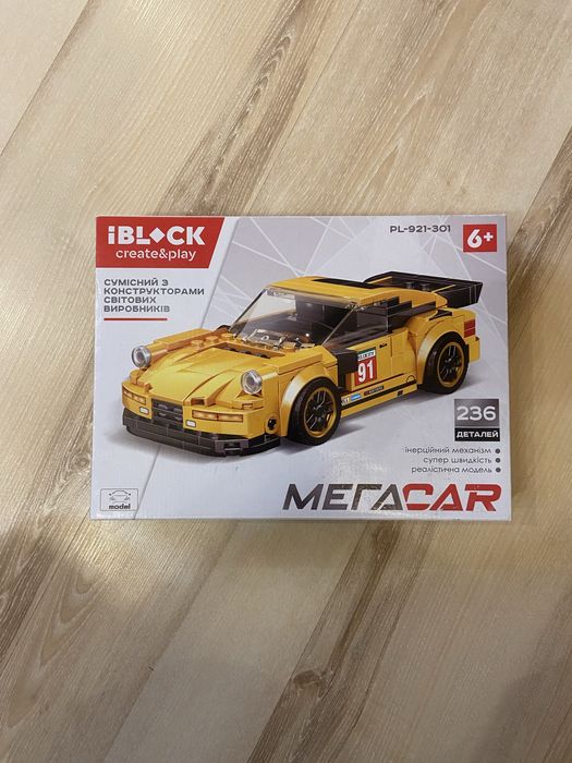 Конструктор IBLOCK "Megacar" Спорткар 236 деталей. Новый.