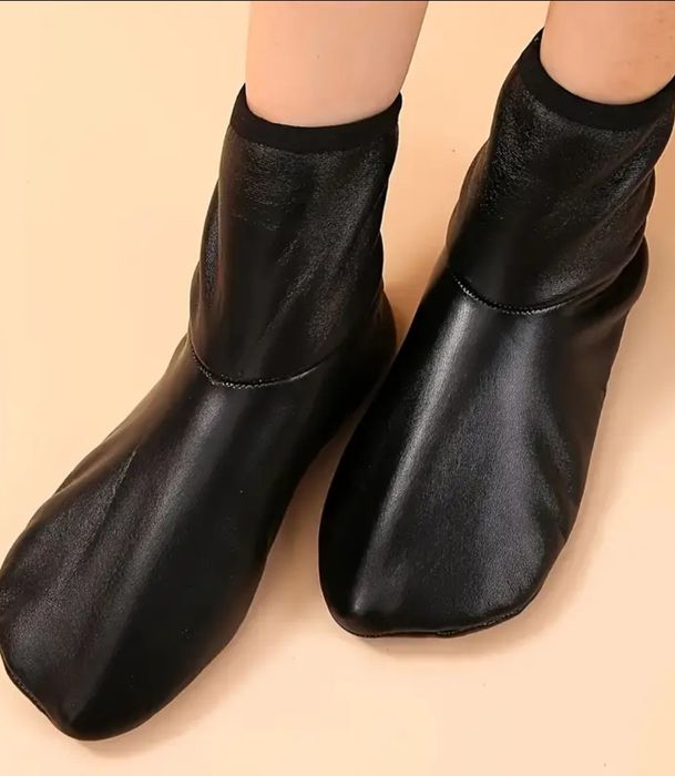 Домашні таплі шкапретки з еко шкіри на хутрі розмір 23-26