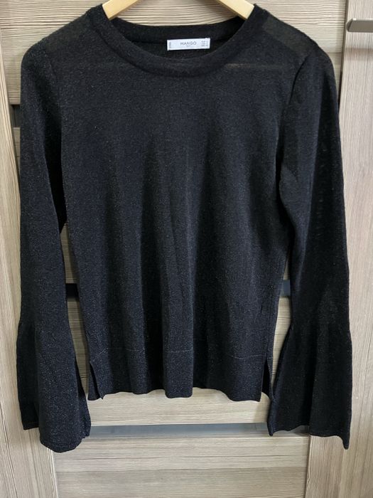 Sweter czarny połysk Mango