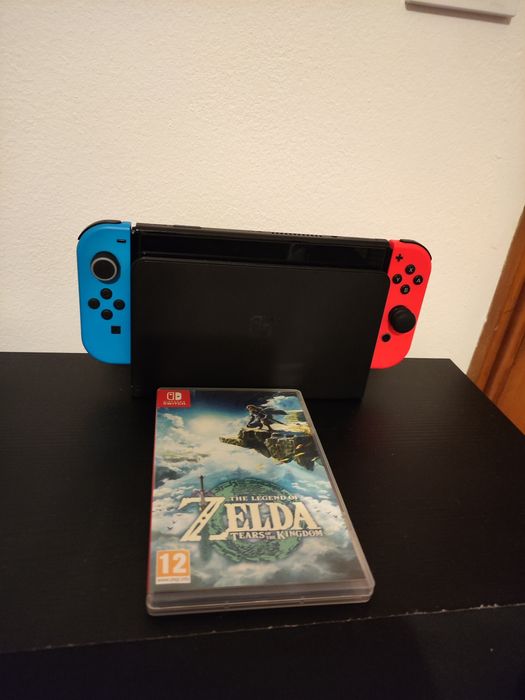 Nintendo Switch Oled completo + cartão sd 256gb + jogo
