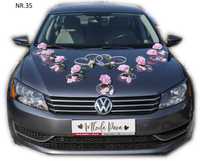Różowa ozdoba dekoracja samochodu ślubnego 035 SUPER CENA