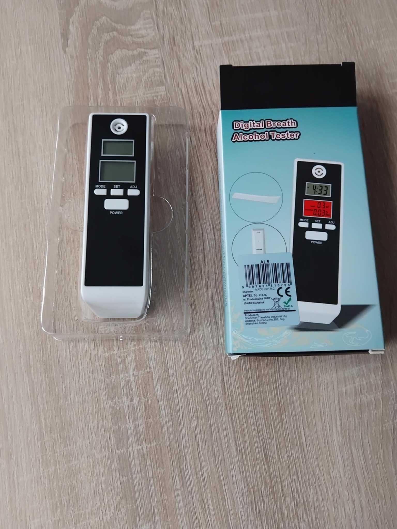 ALKOMAT BEZUSTNIKOWY cyfrowy LCD higiena precyzyjny 0.01%  termometr