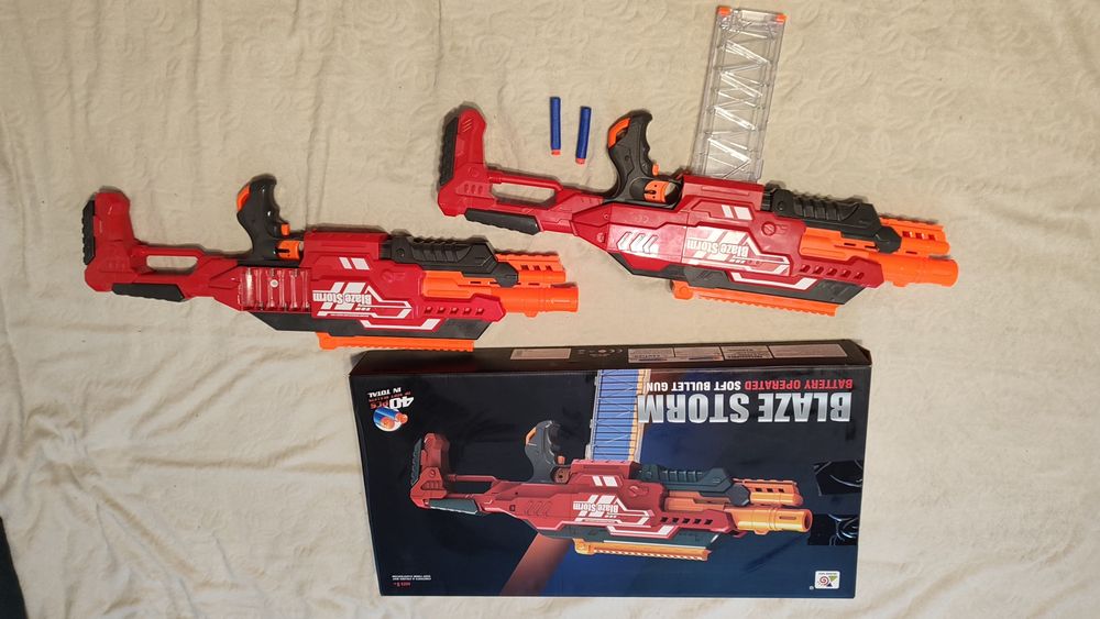 Детский автомат с мягкими пульками на батарейках