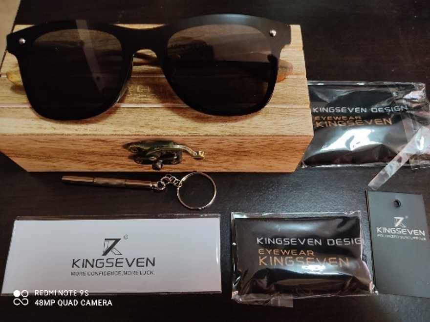 Поляризаційні окуляри KINGSEVEN, сонцезахисні, бамбук