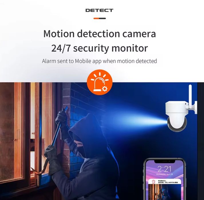 Onvif уличная поворотная камера с цветным ночным видением! 4МП! IP66!