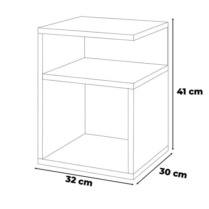 Szafka Nocna Do Sypialni Bez Szuflad Nowoczesna Flip 32cm Stolik Loft
