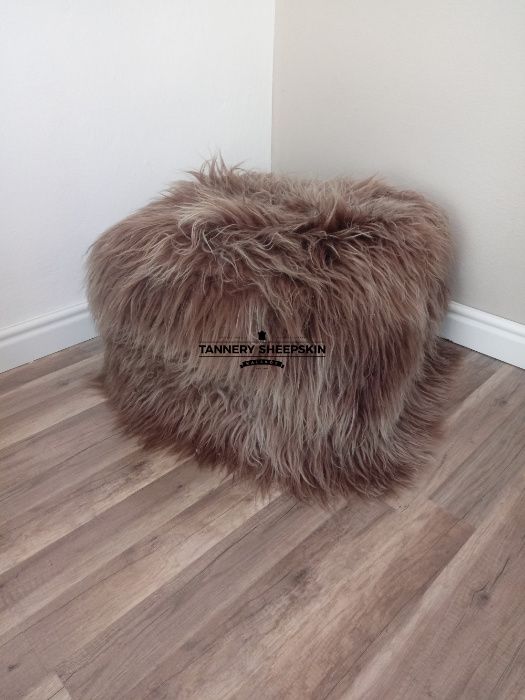 Pufa Pufka Skóra Owcza Naturalna Dekroacja