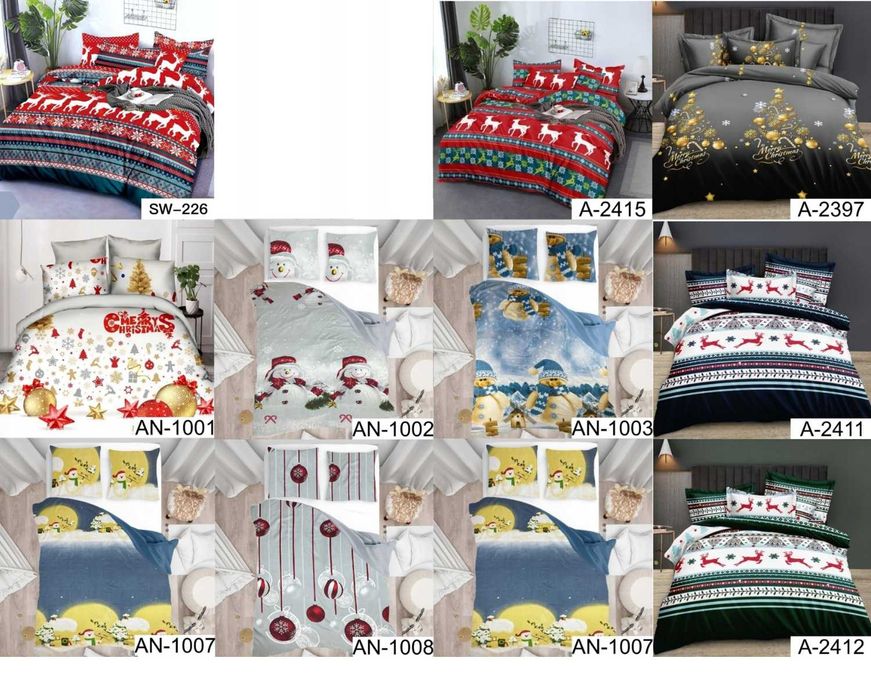 ŚWIĄTECZNA POŚCIEL 160x200 +2 poszewki komplet *WIELE RODZAJÓW*