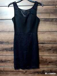 czarna koronkowa mini sukienka, wizytowa, elegancka