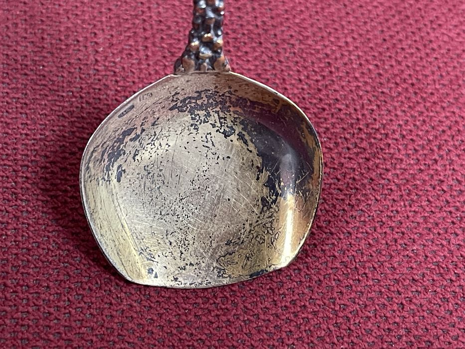 Stara Rosyjska Srebrna Złocona Łyżeczka do Cukru Srebro 916