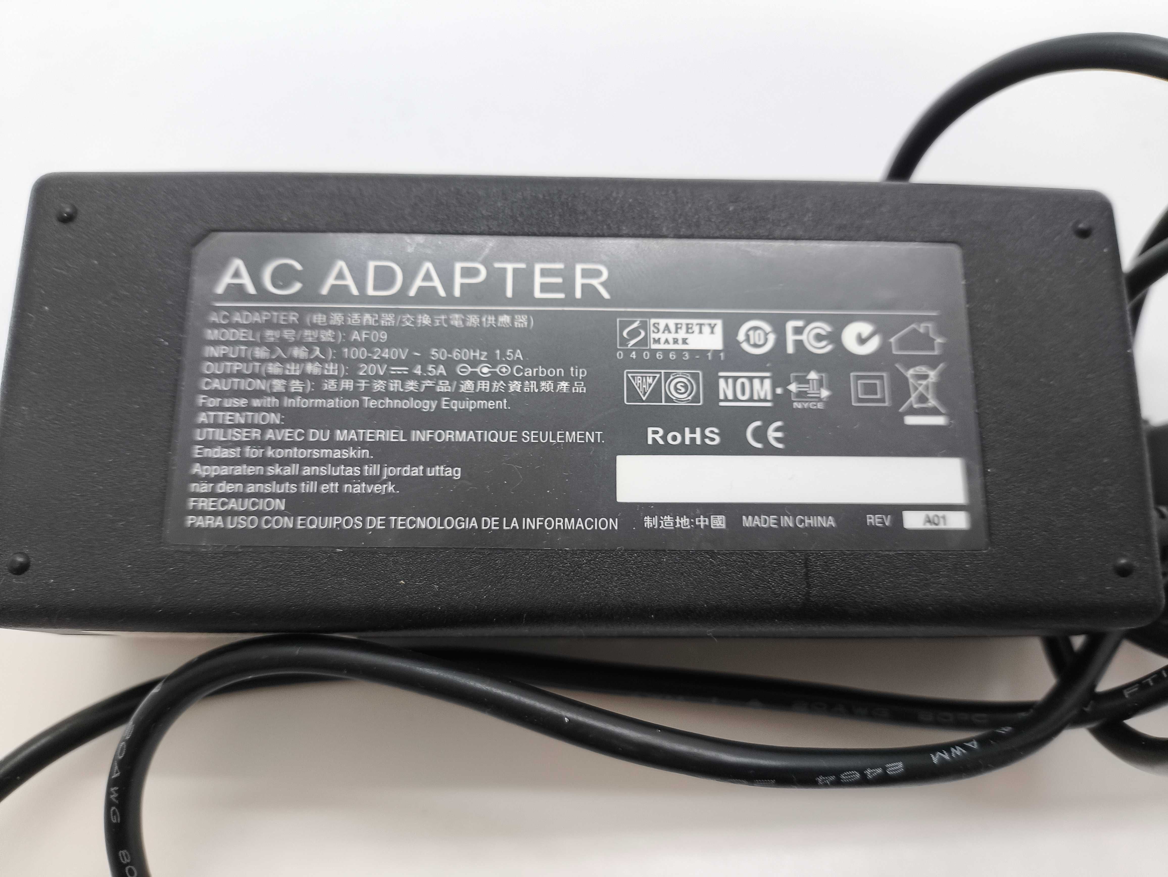 Zasilacz AC ADAPTER AF09 20V 4,5A 90W