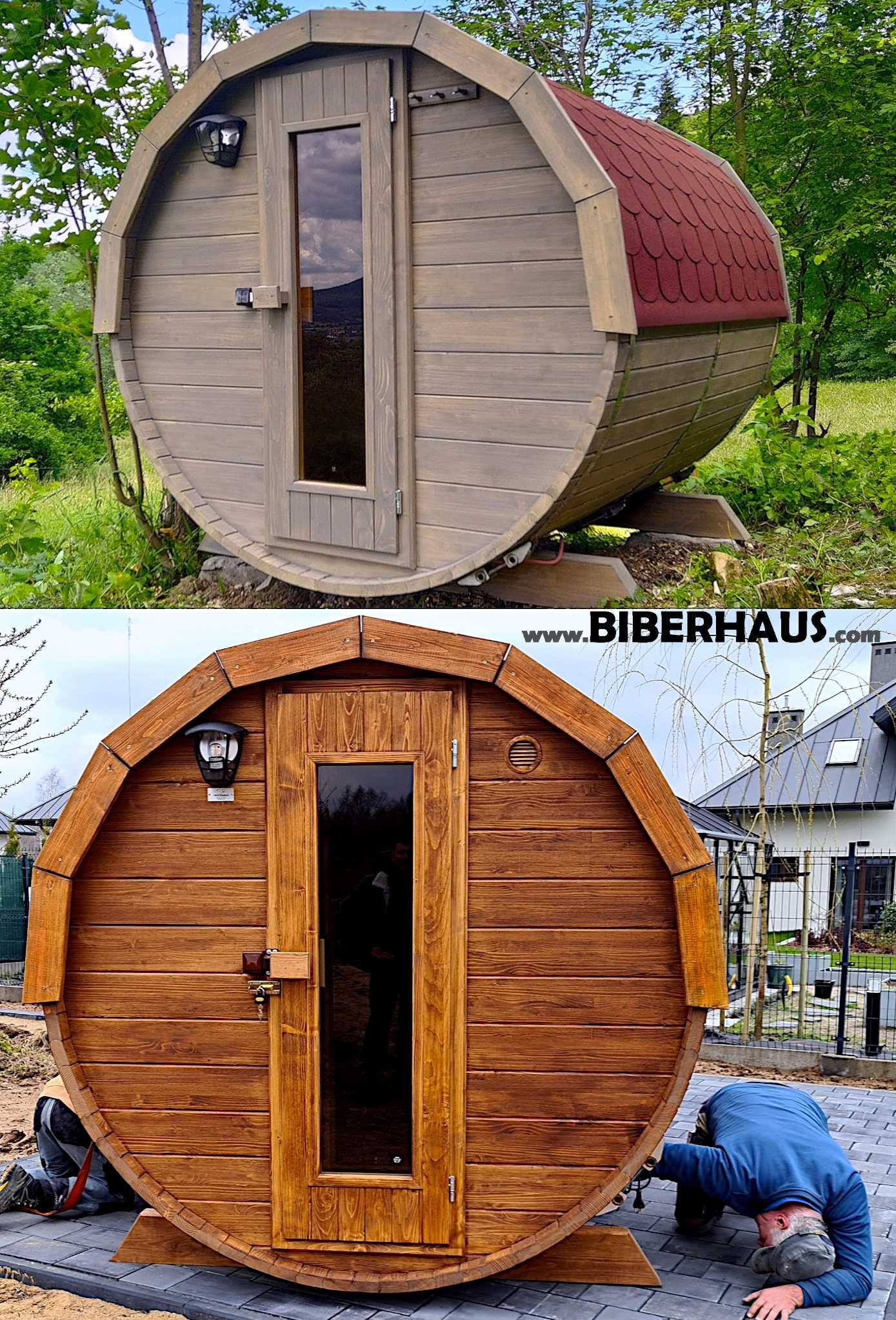 SAUNA Ogrodowa 200 cm + OKNO 50% + GRATIS Beczka 500L + Akcesoria