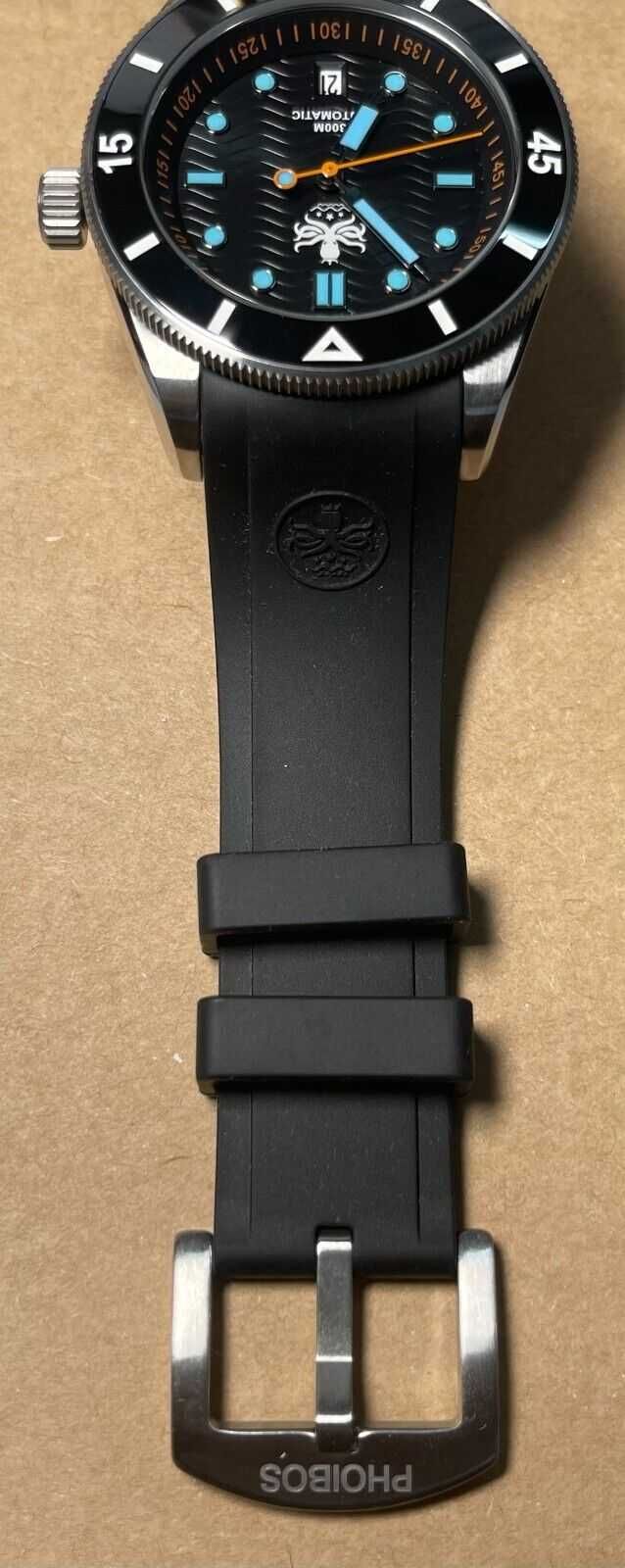 Zegarek PHOIBOS  Wave Master Black WR 300m szafir diver nowy