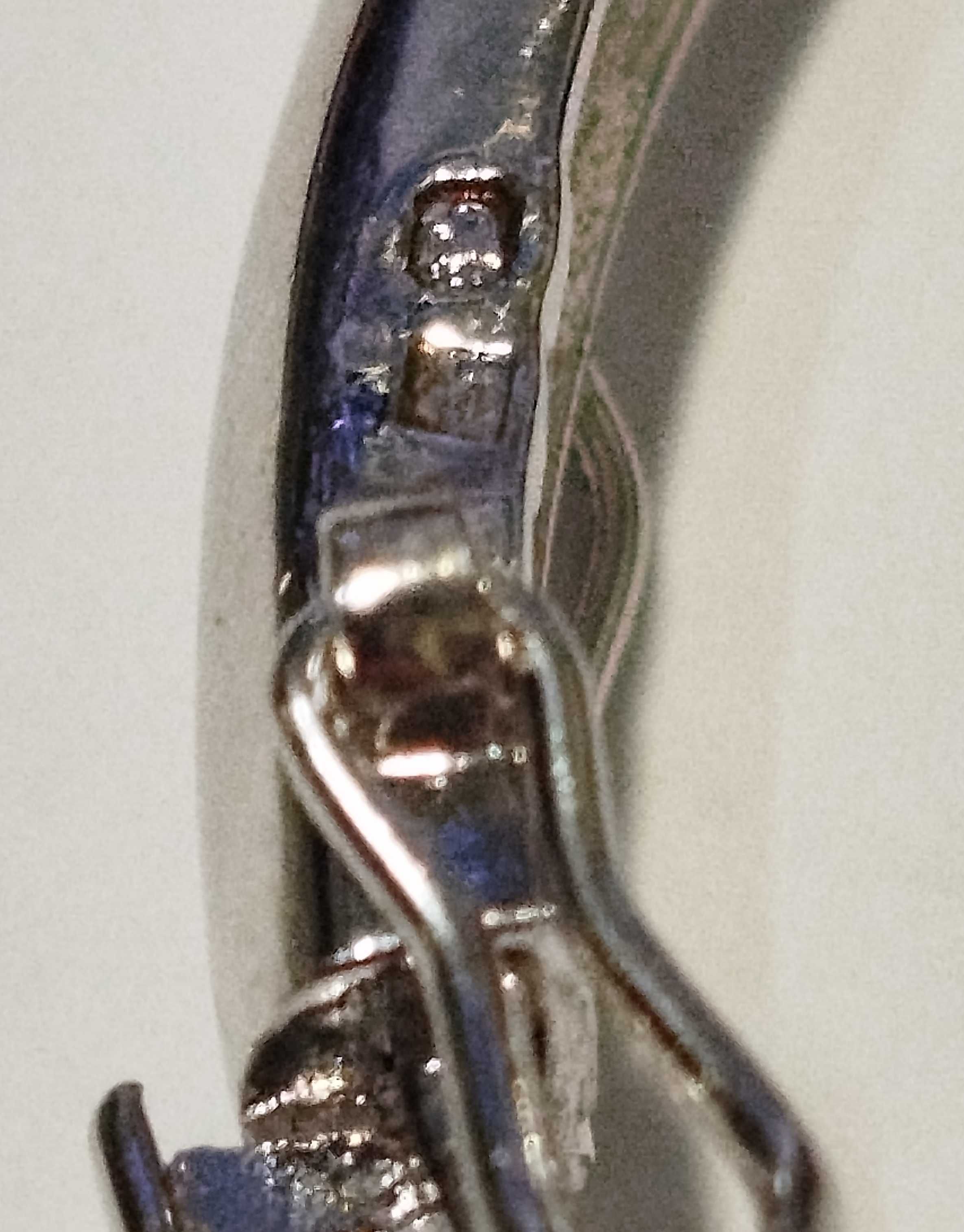 Magnífica Pulseira/Bracelete em Prata, cravejada com brilhantes