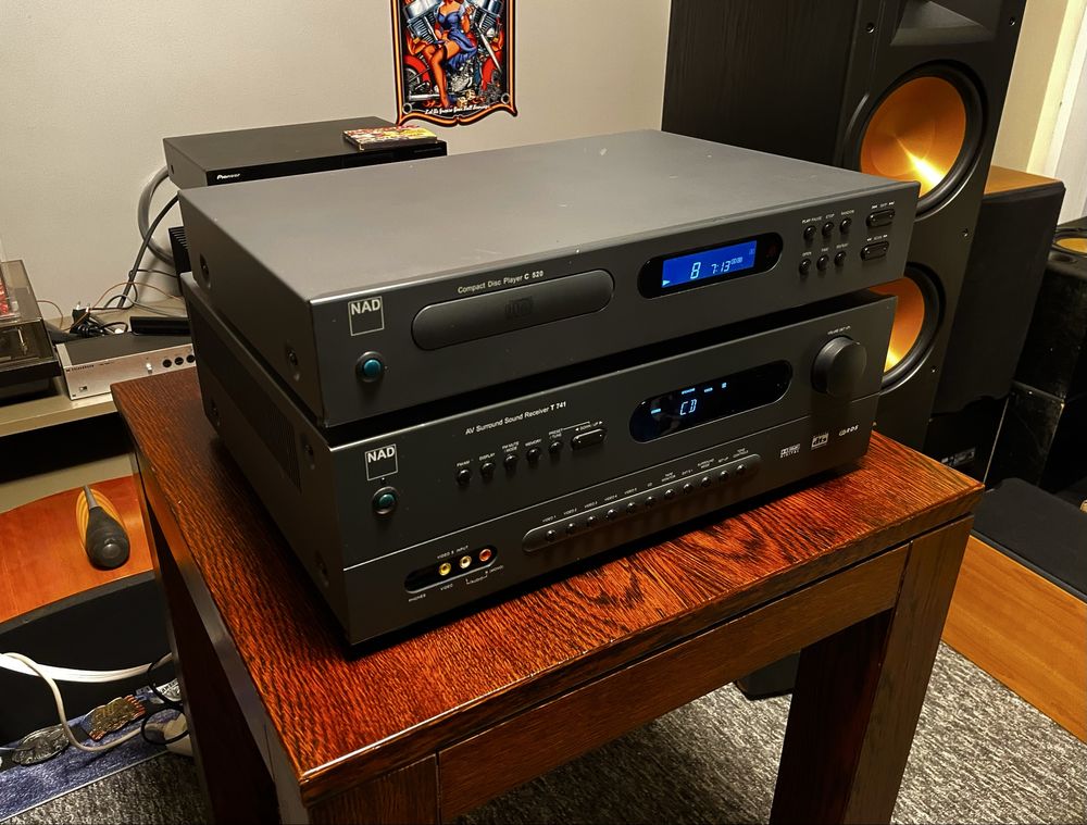 Wzmacniacz amplituner zestaw stereo NAD T741 + CD NAD C520