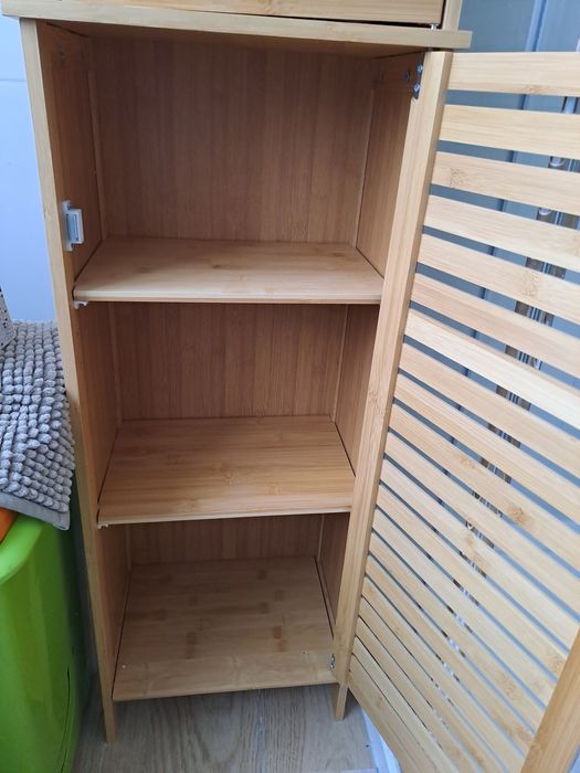 Móvel alto WC em bambu castanho – excelente estado