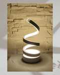 Lampa biurkowa LED, sprężyna, modern, czarna, lampka stołowa