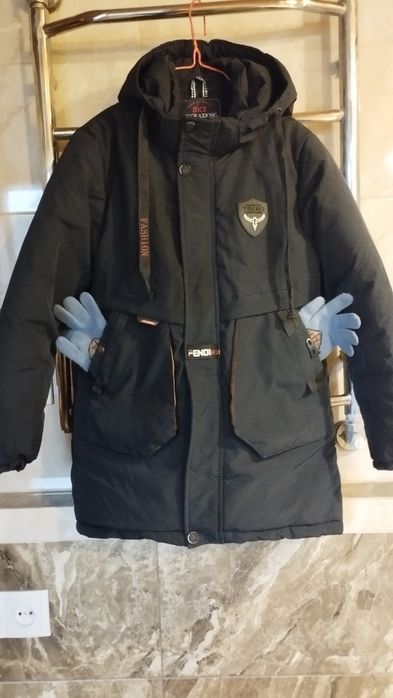 Зимова куртка для хлопчика фірмова .Пальто для хлопчика зима + подарун