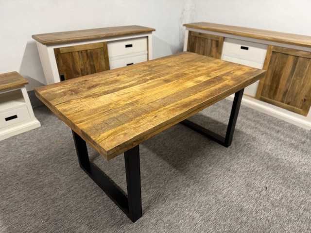 Wyjatkowy stół podstawa U drzewo mango styl LOFT Nowy F-Vat