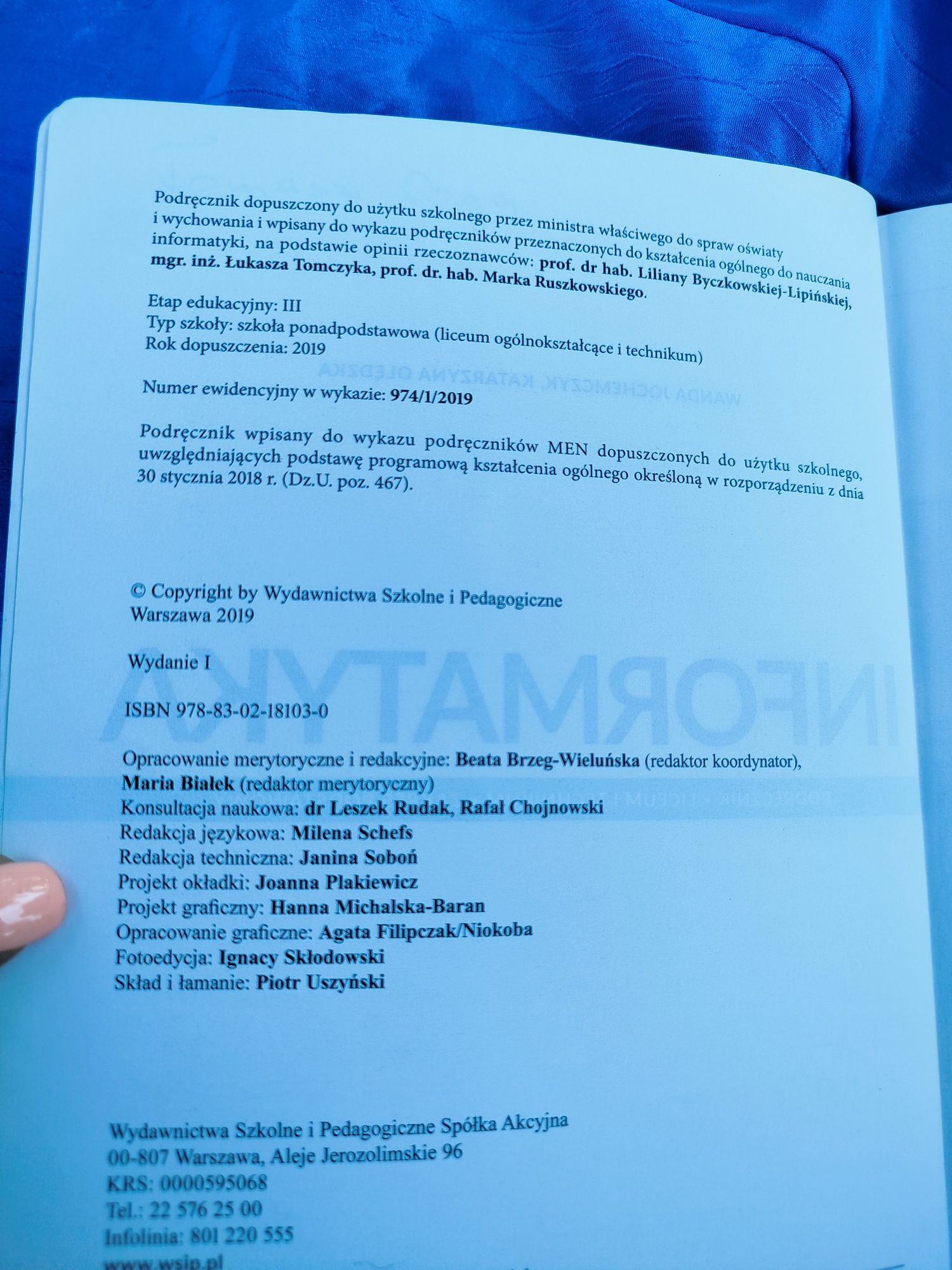 Książka do informatyki kl 1 liceum technikum