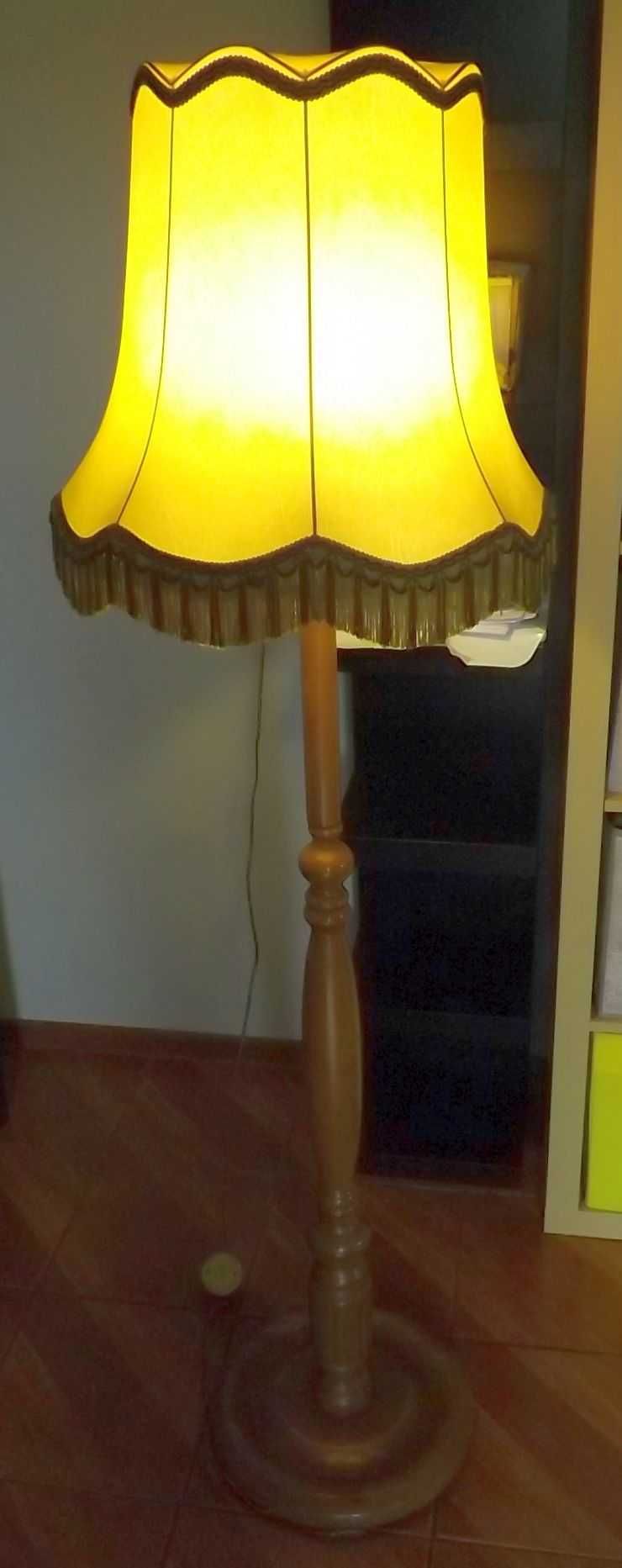 lampa stojąca z abażurem prl vintage retro 160 cm