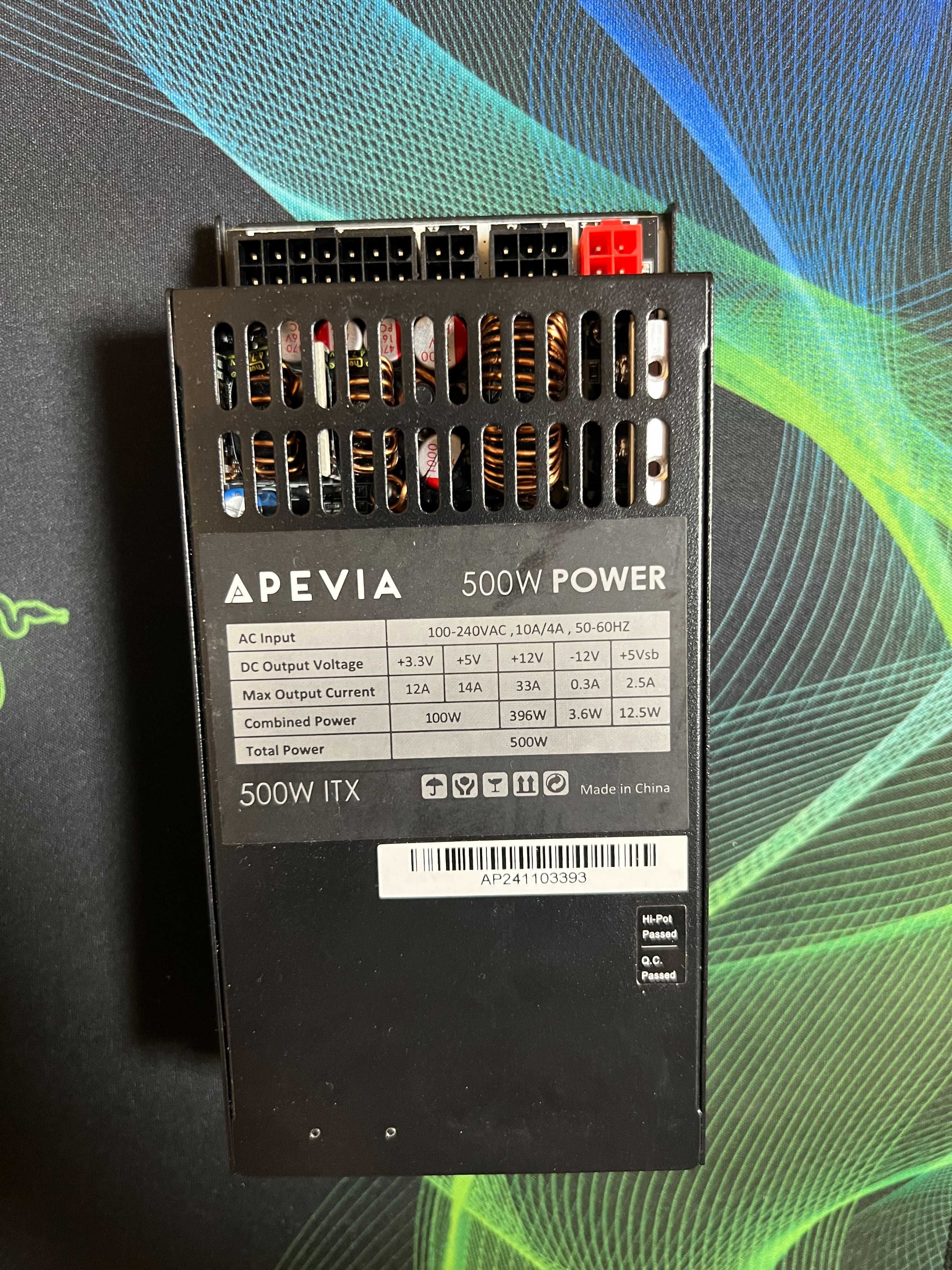 Блок живлення БП АТХ Блок питания Apevia ITX-PFC500W Mini ITX/Flex ATX