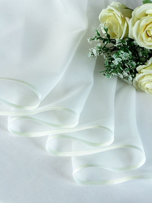 Тюль кухонна арка білого та молочного кольору