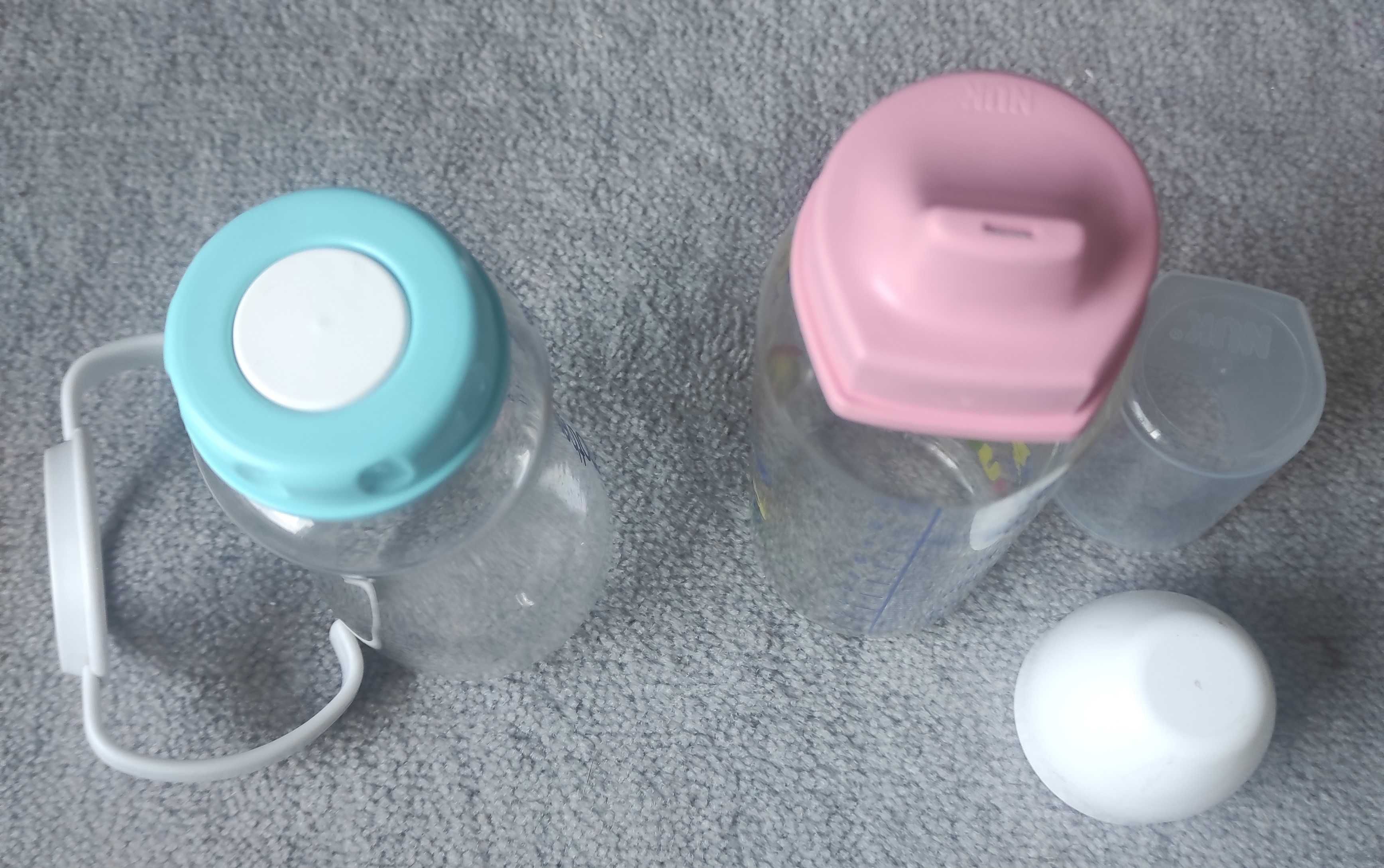 2 butelki plastikowe (Mothercare i Nuk) dla niemowlaka, używane