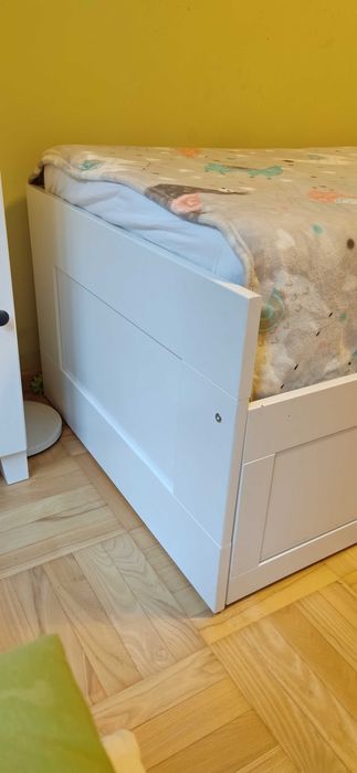 Łóżko IKEA BRIMNES [02] + 2 materace MALVIK (80x200/160x200)