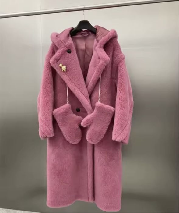 Plaszcz welniany z alpaki z rekawicami xs-5xl