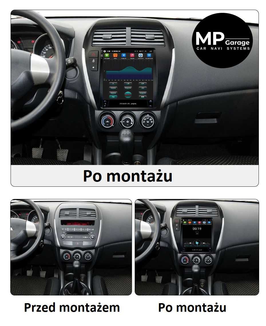 Radio Mitsubishi ASX Android_13 CarPlay/AA TESLA Montaż