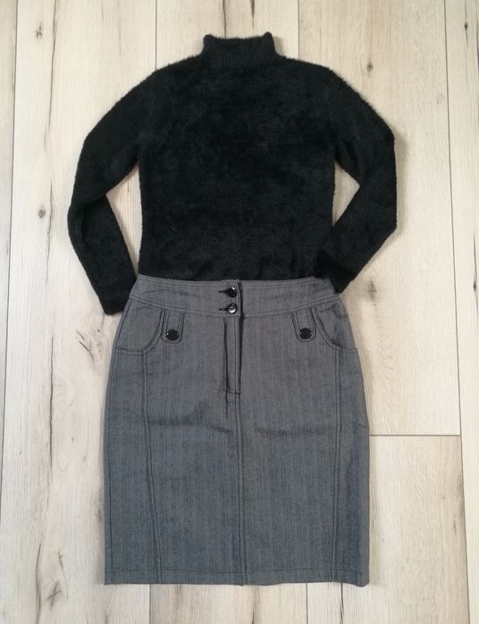 NOWA spódnica z grubszej bawełny na podszewce RAVEL S