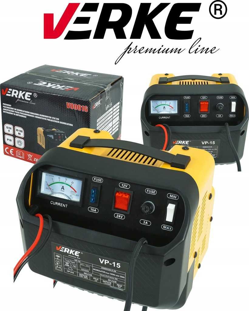 Prostownik samochodowy do akumulatora 12V 24V 10A
