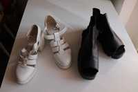Белые туфли Vagabond, черные стильные босоножки р. 38
