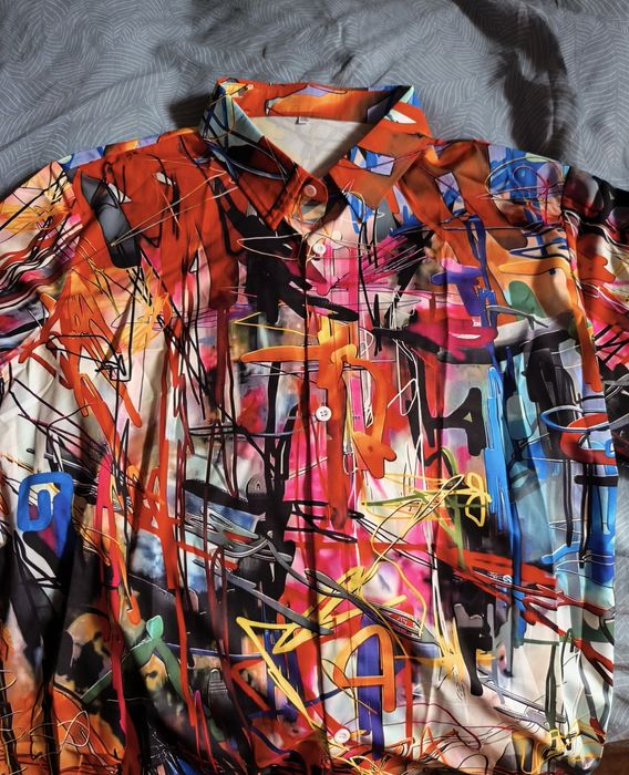 Camisas de verão, largas, de polyester