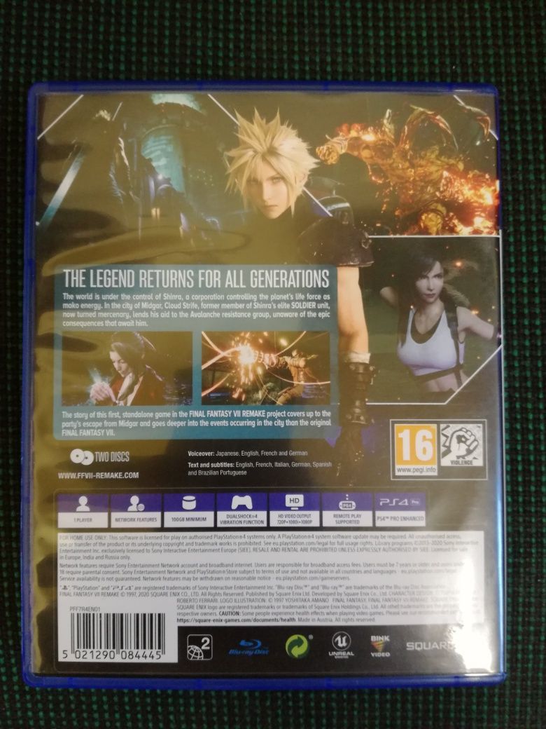 Gra final fantasy 7 vii remake ps4 ps5