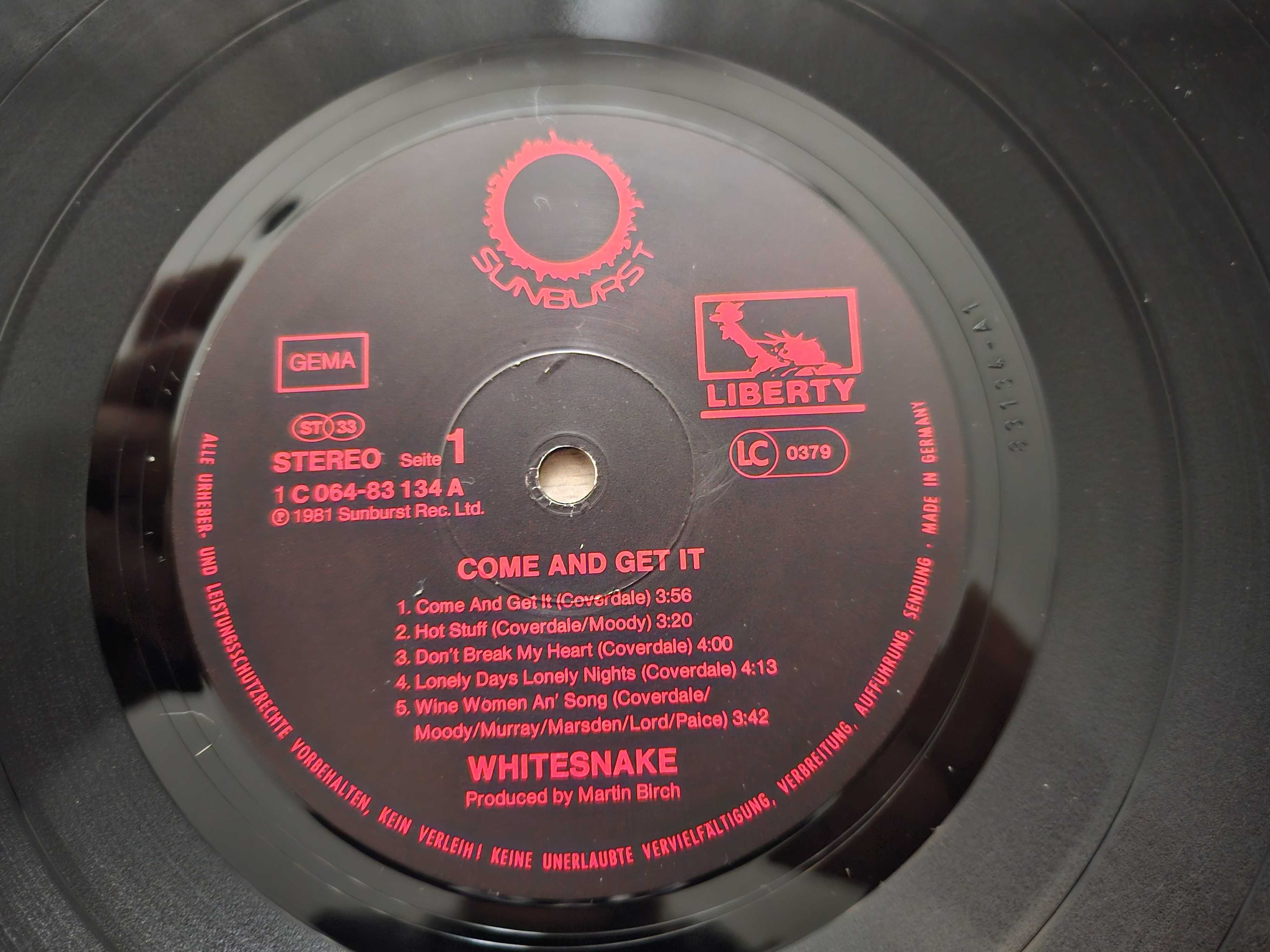WHITESNAKE Come An' Get It LP 1981 Pierwsze Wydanie Super Stan