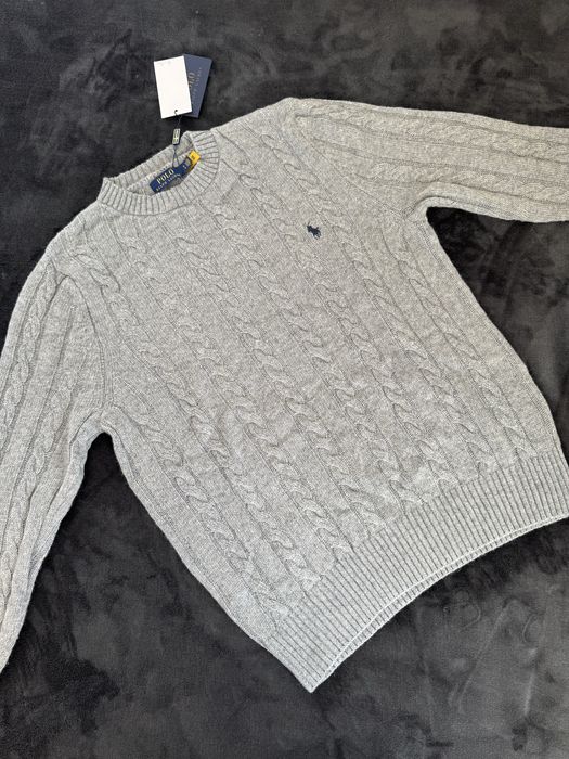 Okazja Sweter Męski Polo Ralph Lauren Szary M i L Idealny na Prezent