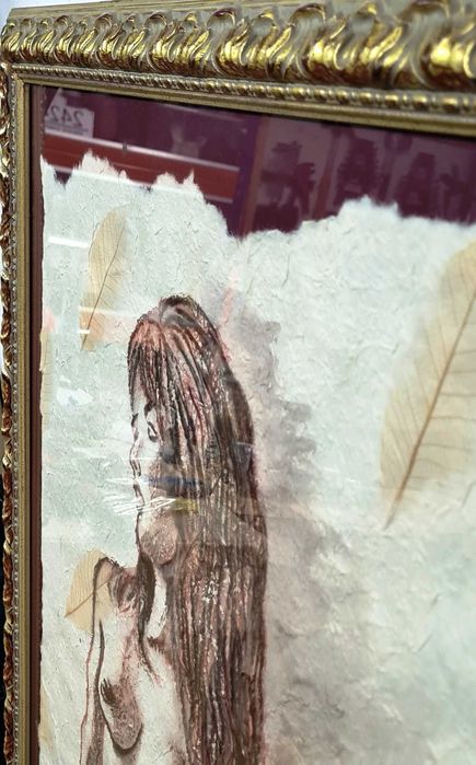 Pintura original a Pastel s/Papel reciclado de José Barbosa