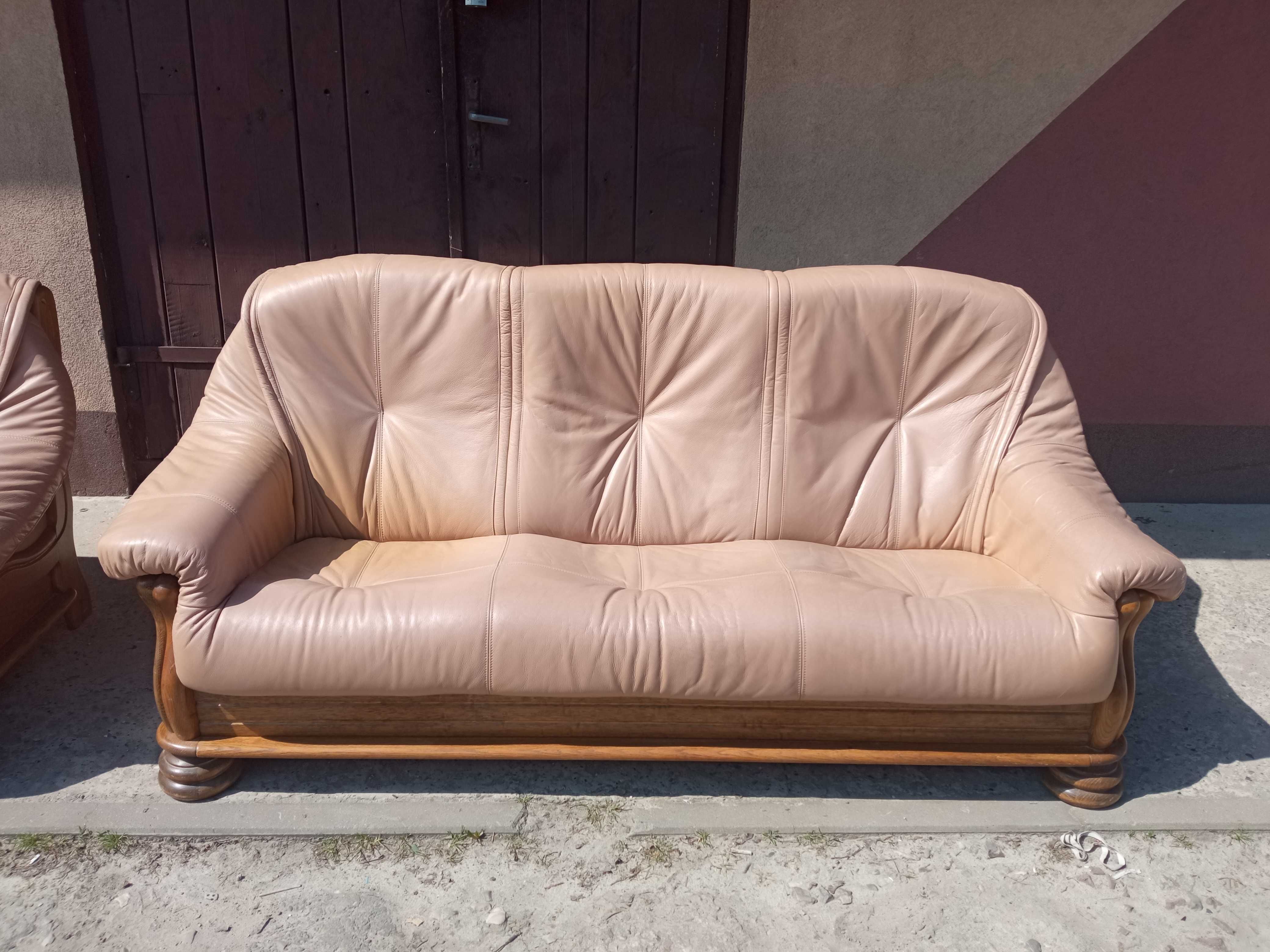 Wypoczynek z Niemiec 3+2 Sofa prawdziwa skóra DOWÓZ DO DOMU
