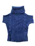 Sweter Solar golf wełna wełniany zimowy kobalt kobaltowy niebieski